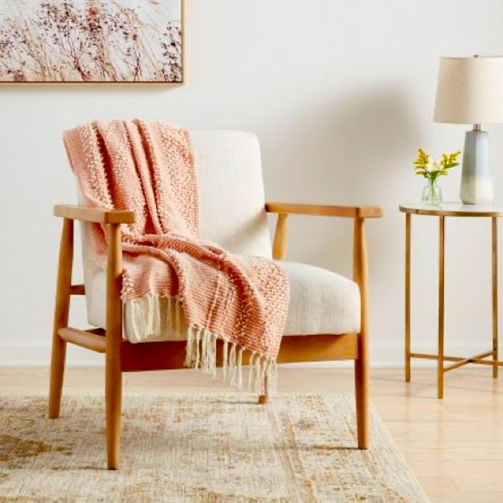 Textural Woven Striped Throw Blanket - Picture 2 of 5